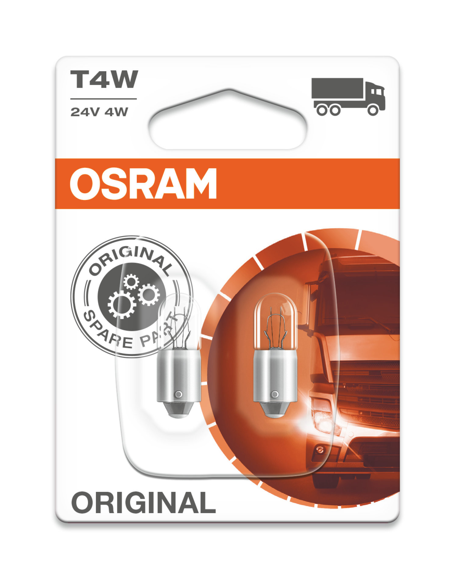 Osram T4W 24V 4W BA9s 2st Blister Osram BA9s 24V LKW Beleuchtung