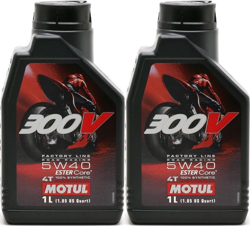 Motul 300V Factory Line Road Racing 5W40 4T Motorrad Motoröl 2x 1l 2