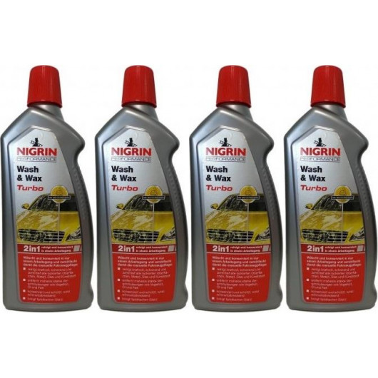 Nigrin Performance Wash & Wax Turbo 1000ml 4x 1l = 4 Liter - Wachs - Außen  & Lack - Pflege & Wartung 