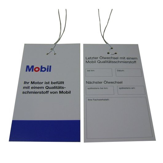 Mobil1 Ölzettel Anhänger 1Stk. - Ölwechsel Anhänger - Ölwechsel