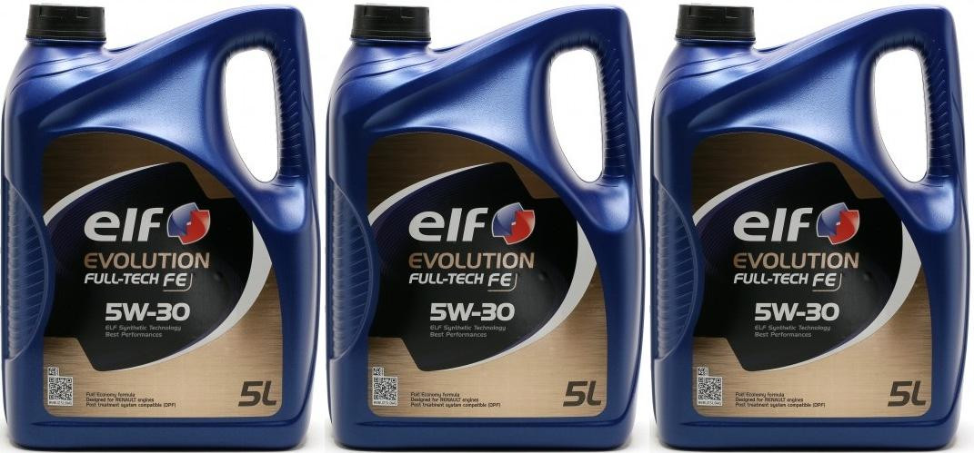 Elf Evolution Full Tech Fe 5w 30 Motoröl 3x 5 15 Liter Sae 5w 30 Autopkw Motoröle Sae 6078