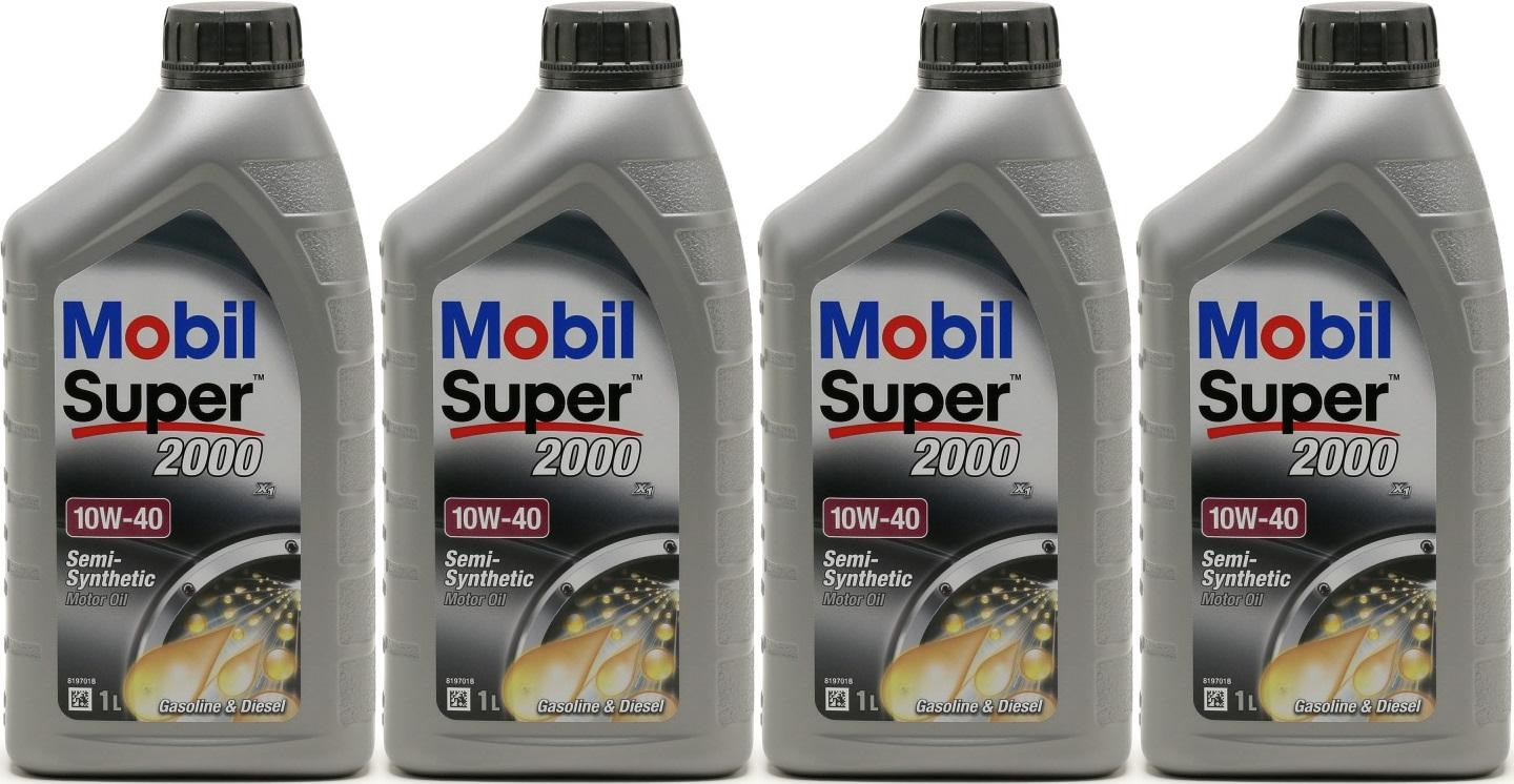 Mobil Super 2000 X1 10w 40 Diesel And Benziner Motoröl 4x 1l 4 Liter Sae 10w 40 Autopkw 1057