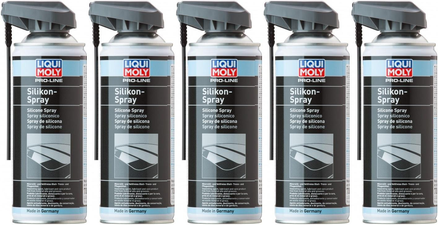 Liqui Moly 7389 Pro Line Silikon Spray 5x 400 Milliliter Silikonspray Motorpflege Wäsche