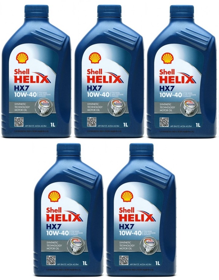 Shell Helix HX7 10W-40 Diesel & Benziner Motoröl 5x 1l = 5 Liter