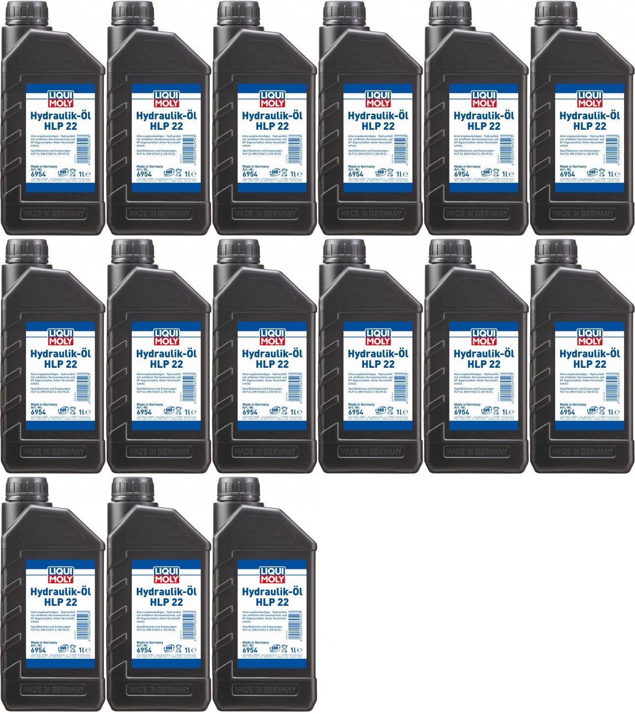 Liqui Moly 6954 Hydrauliköl HLP 22 15x 1l = 15 Liter - Hydrauliköl HLP 22 - HLP  Hydrauliköl - Hydrauliköl - Öle 