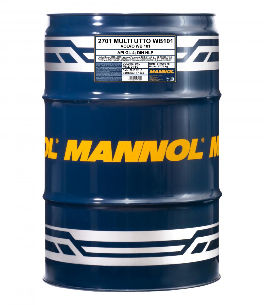 MANNOL Multi UTTO WB 101 API GL-4 60l Fass - Traktor & Baumaschinen- Motor-  u. Multifunktionsöle - Mannol - Öl Marken - Öle 